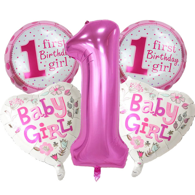 1st Birthday  Girl Balloon Bouquet Same Day  Delivery  