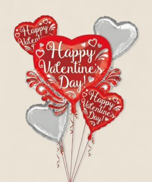 Bouquet Fancy Swirls Happy Valentine's Day Balloon Bouquet