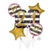 Bouquet Pink & Gold Milestone 21 Foil Balloon