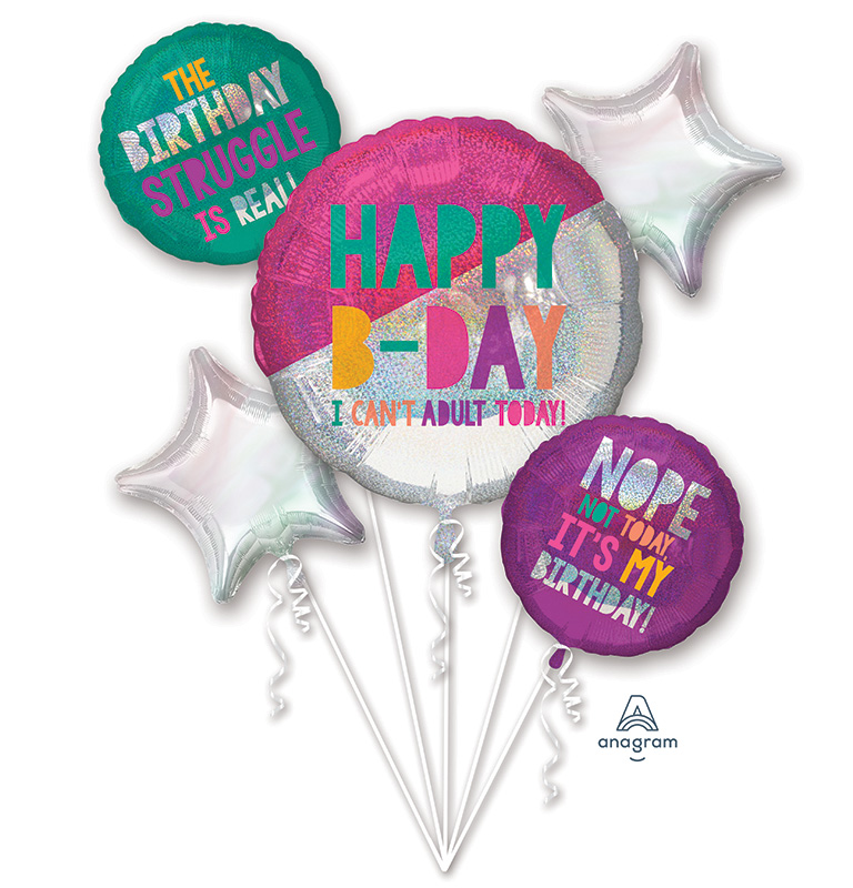 Bouquet Young & Fabulous Birthday Foil Balloon Same Day Delivery