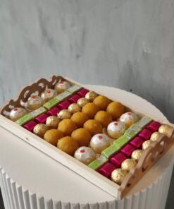 All in one Diwali tray with delicious Indian festive sweets and chocolates.