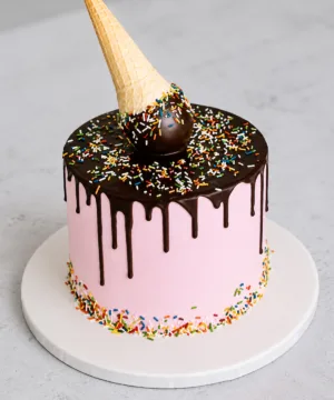 Pink Cone Theme Cake