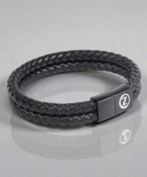 Bracelet For Men - Black Leather