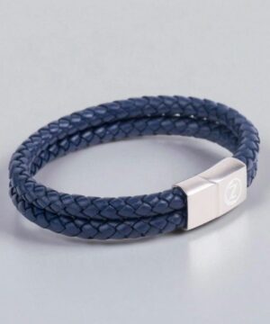 Bracelet For Men - Navy Blue Leather