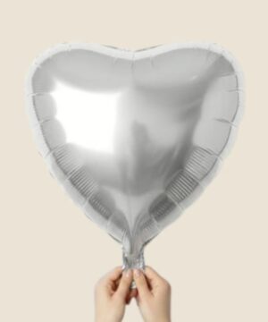 Silver Heart Balloon