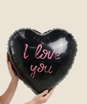 I Love You Black Heart Balloon