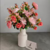 Artificial blush flower arrangement in ceramic vase – Vintage Flora Everlasting Collection